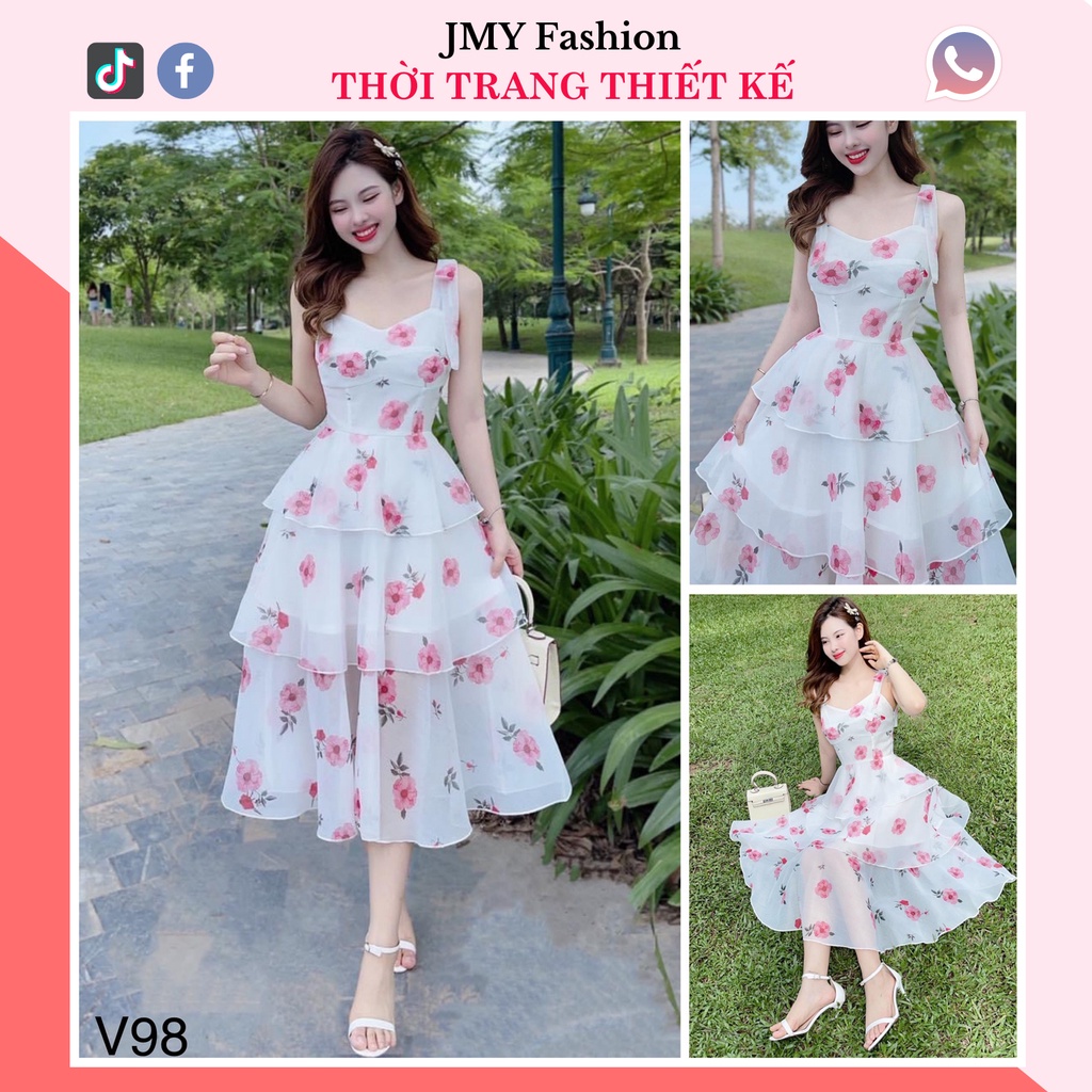 váy dáng xòe 3 tầng đi biển đi chơi - TH Hà Thanh