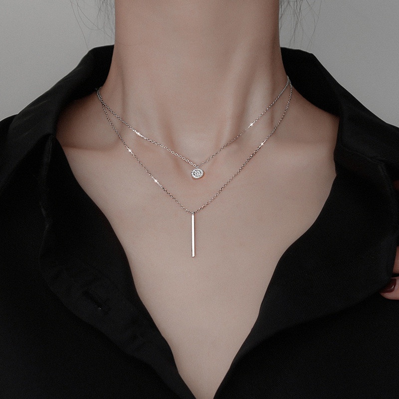 Bộ vòng cổ đôi đính đá thời trang cho nữ