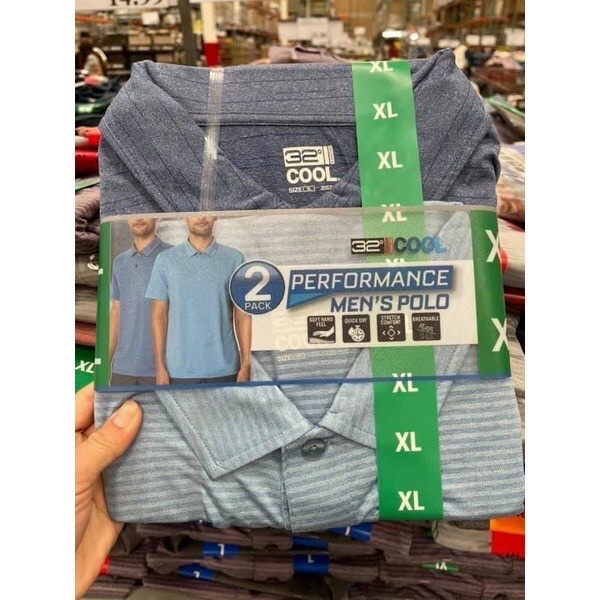 Set 2 áo Polo Nam 32 Degree Cool của Mỹ (săn sale costco Mỹ)