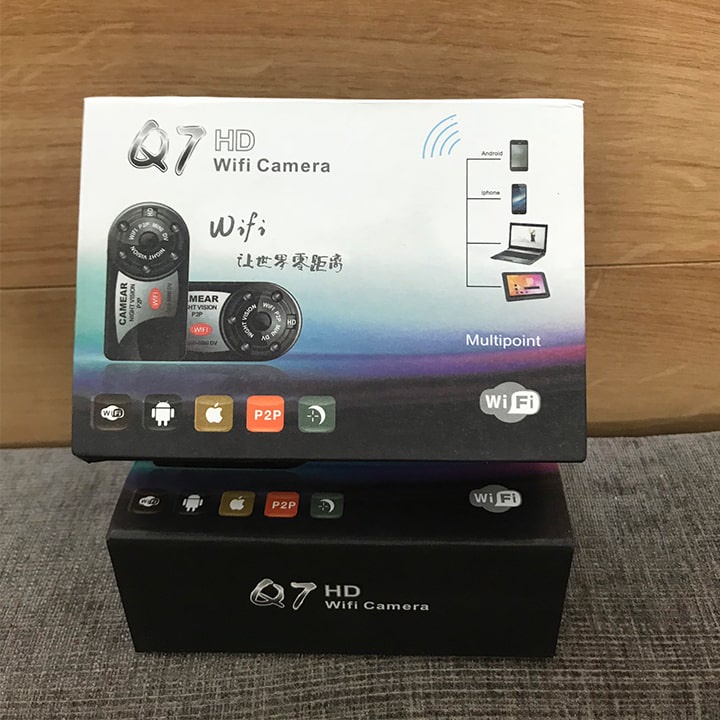 Camera An Ninh Dùng Trên Xe Hơi IP Wifi HD Q7 - Hỗ Trợ Xem Qua Wifi, Thẻ Nhớ - Xem Qua App Cho Cả Android Và Ios