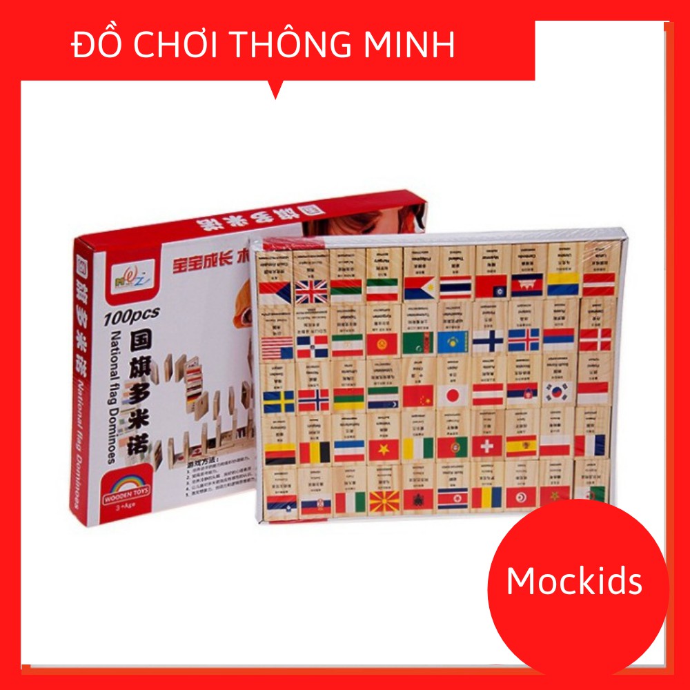 Domino 100 Lá Cờ Các Quốc Gia Các Nước Trên Thế Giơi_SK127_Đồ chơi thông minh_Mockids