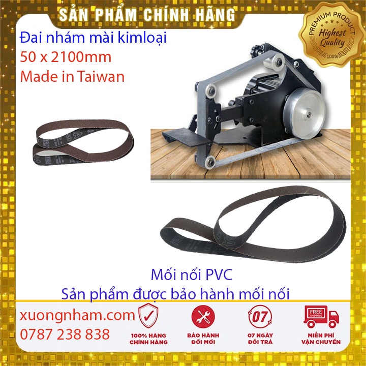 Đai nhám vòng 50mmx2100mm mài kim loại, giấy nhám vòng made in Taiwan