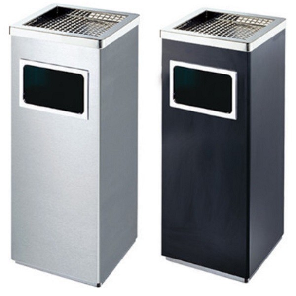 Thùng rác inox A34-B (có gạt tàn thuốc lá)