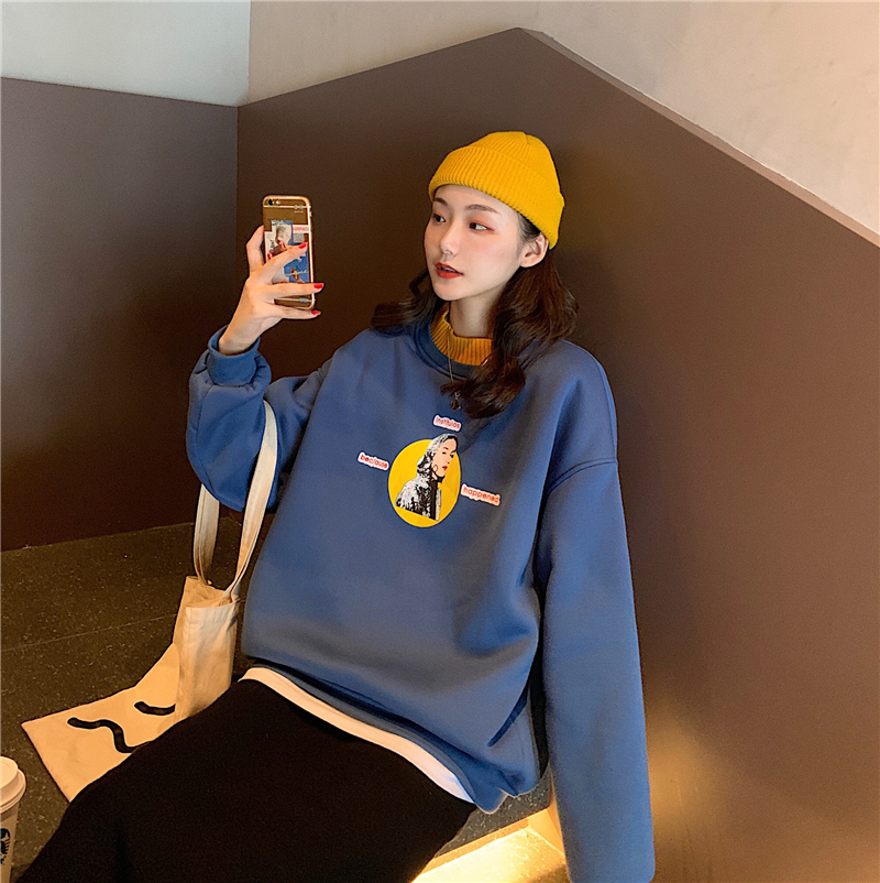 Áo Sweater Tay Dài Dáng Rộng Thời Trang Mùa Thu Cho Nữ