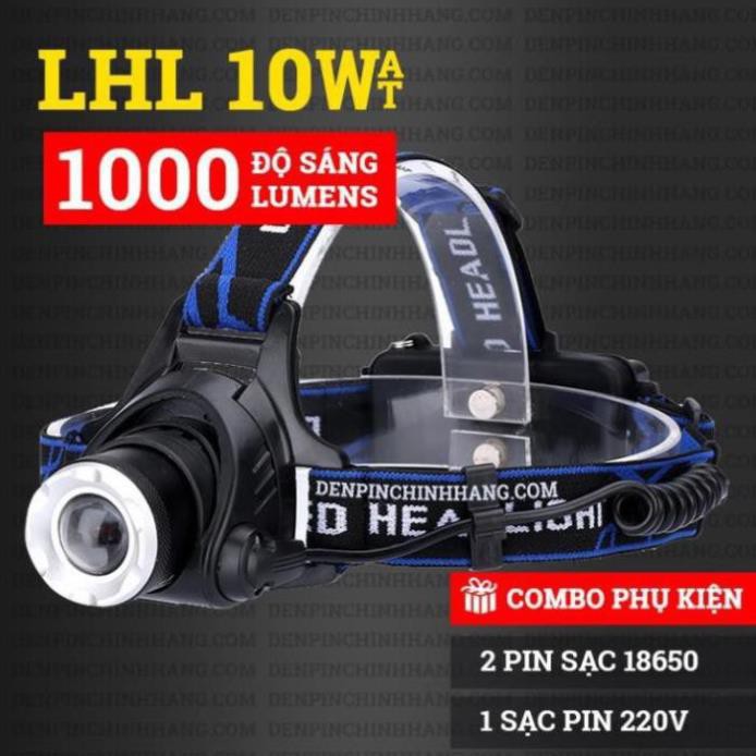 Đèn pin đội đầu LHL 10W có zoom xa gần