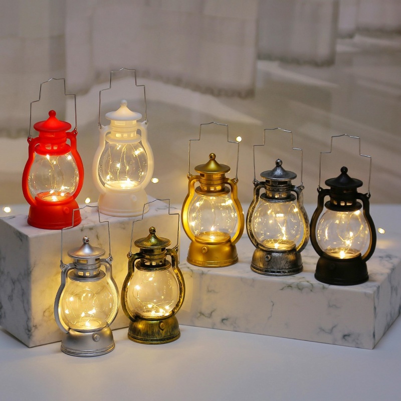 Đèn led thiết kế kiểu đèn dầu cầm tay kích thước nhỏ thích hợp trang trí cho Halloween/ giáng sinh