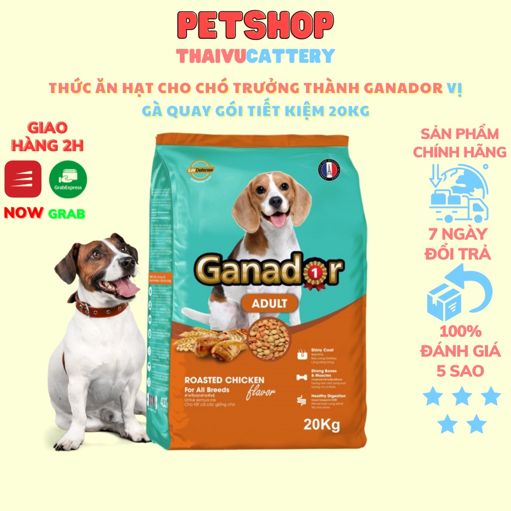 Thức ăn hạt Cho chó Trưởng Thành Ganador vị Gà Quay Bao 20kg Tiết Kiệm
