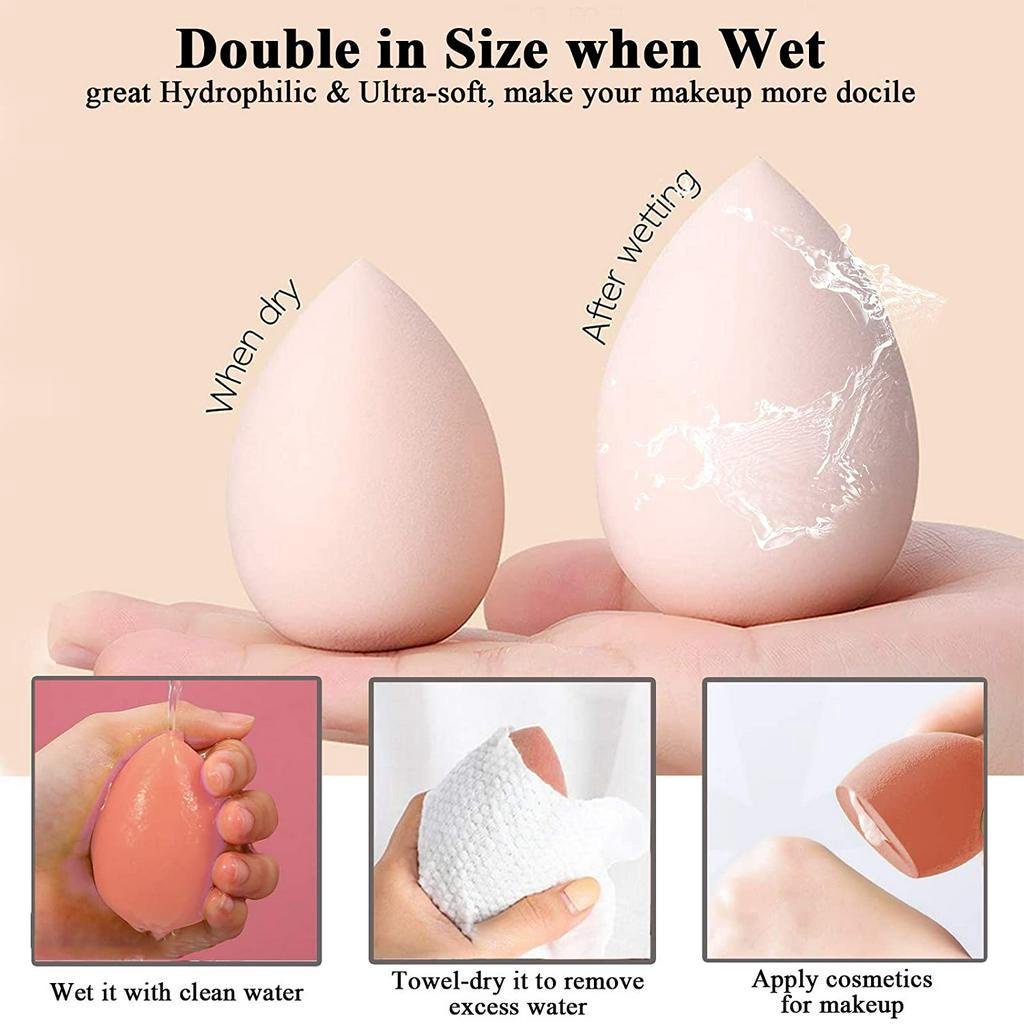 Set 7 mút trang điểm có thể sử dụng khô và ướt tiện lợi đa năng