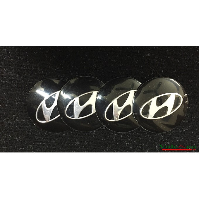 Set 4 Miếng Dán logo 56mm Trang Trí Trục Bánh Xe Hơi Mitsubishi Mazda Hyundai Chervolet Kia Toyota