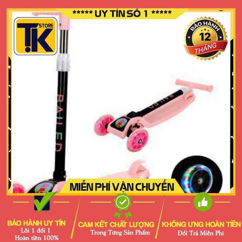 [Hàng Hot] Xe trượt scooter có bánh phát sáng có thể gập gọn dễ mang theo cho bé . .