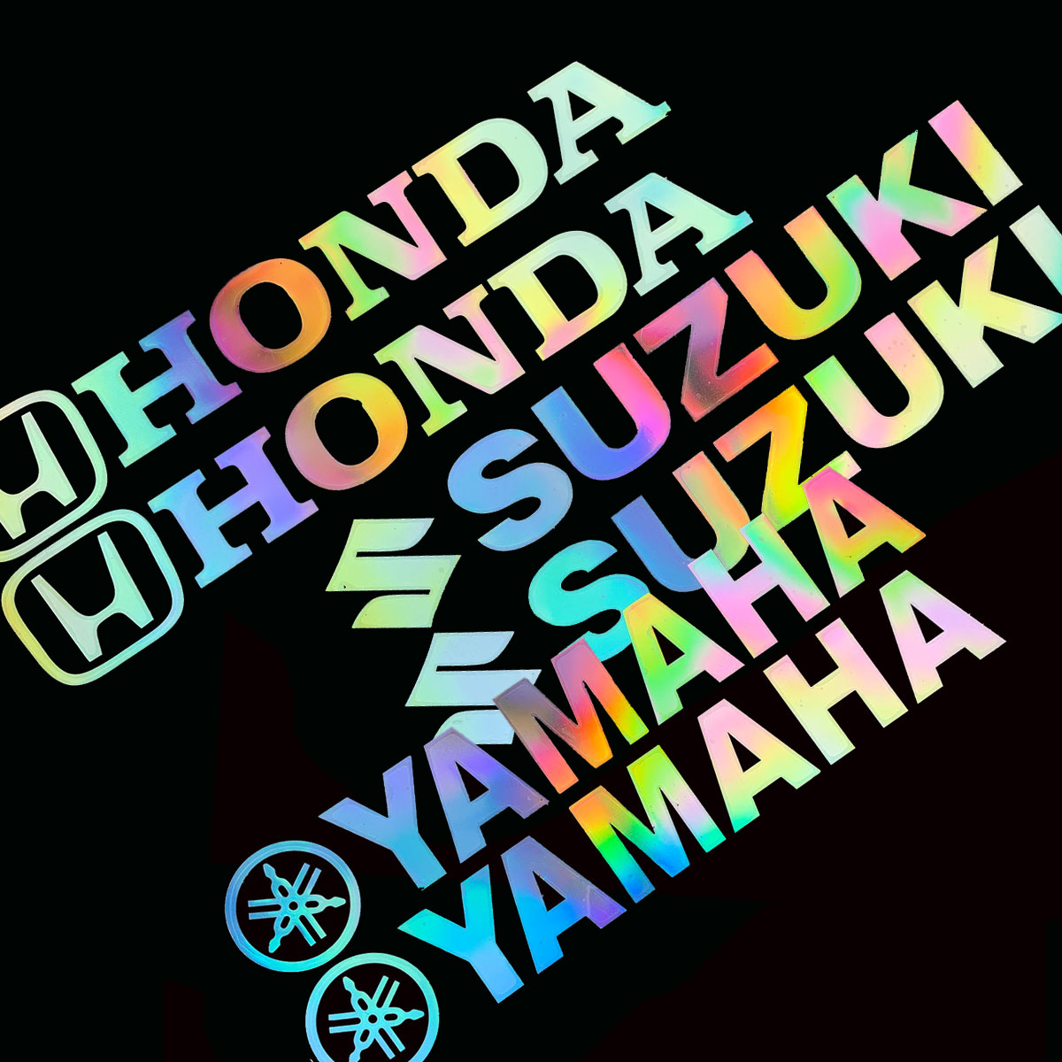 Cặp Nhãn Dán Cầu Vồng Xinh Xắn Cho Xe Yamaha Honda Suzuki
