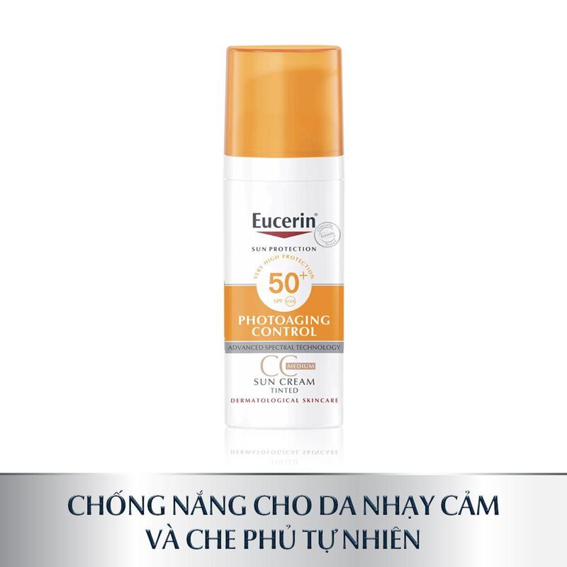 Kem Chống Nắng Eucerin Làm Đều Màu Da Fair SPF 50+ 50ml Sun Cream Face Tinted CC Cream SPF 50+