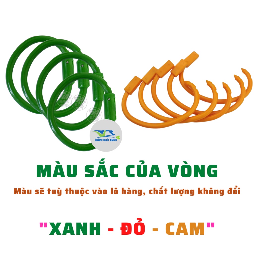 Vòng xỏ mũi bò, khuyên xỏ mũi trâu - bò bằng nhựa Pakistan đi kèm chốt deo dai bền bỉ cao cấp - CHĂN NUÔI XANH
