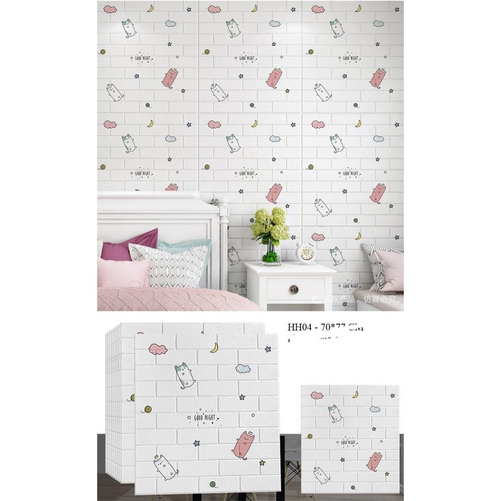 Xốp dán tường 3d hoạt hình dễ thương | BigBuy360 - bigbuy360.vn
