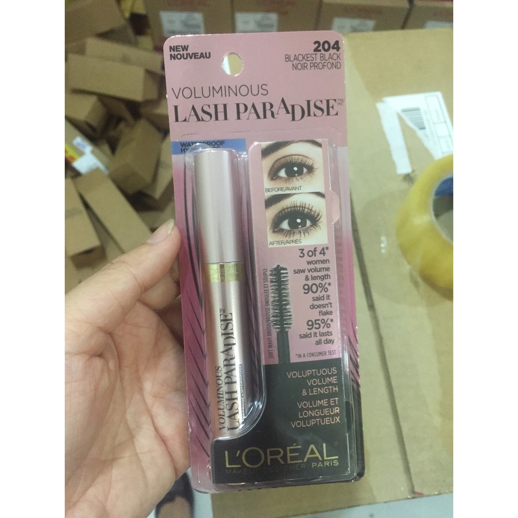 Mascara Loreal Voluminous Lash Paradise Waterproof Làm Dài Và Dày Mi, Không Trôi Không Lem