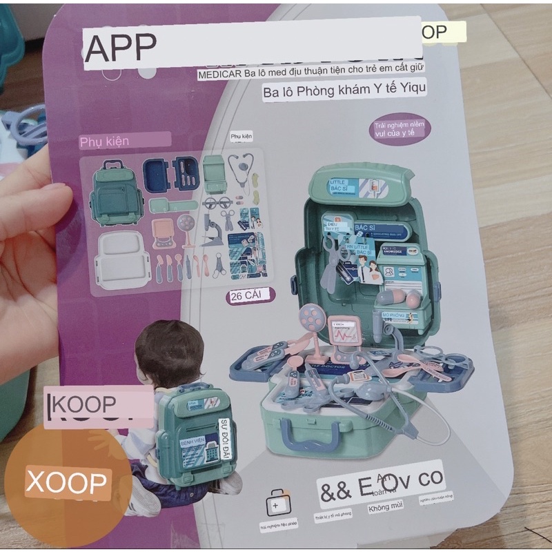 Đồ chơi !Ba lô đồ trang điểm,bác sĩ, nhà bếp ,,cho bé nhiều chi tiết