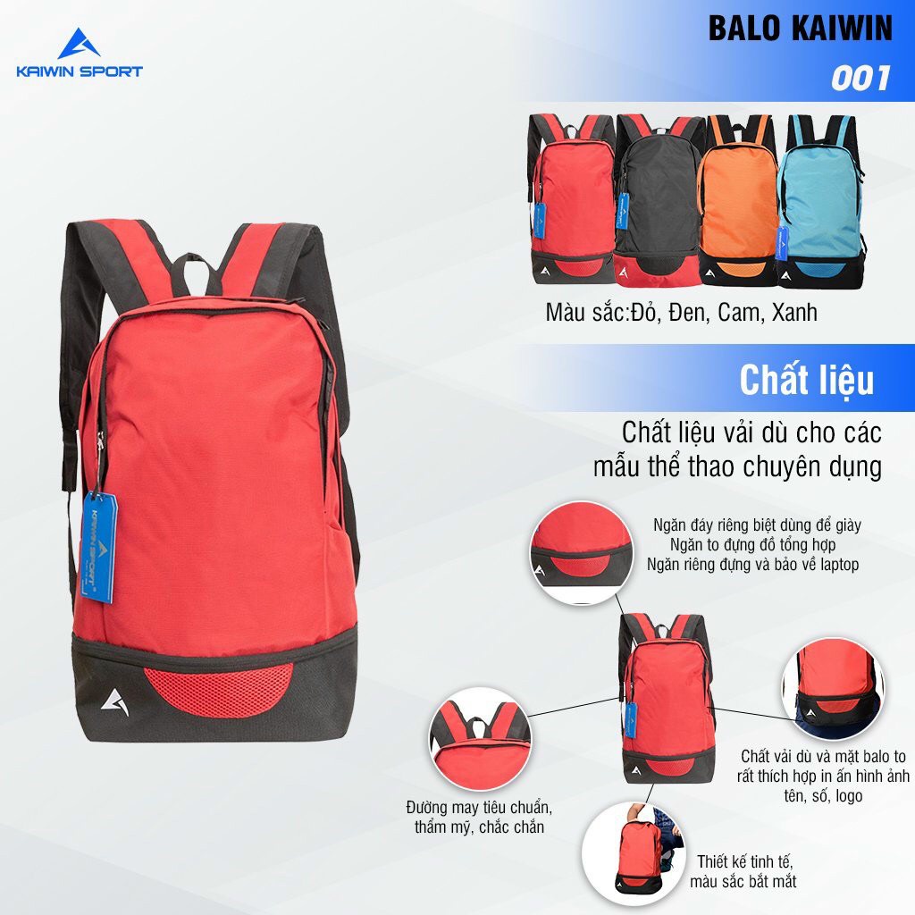 Balo Thể Thao Kaiwinsport 001. In ấn theo yêu cầu