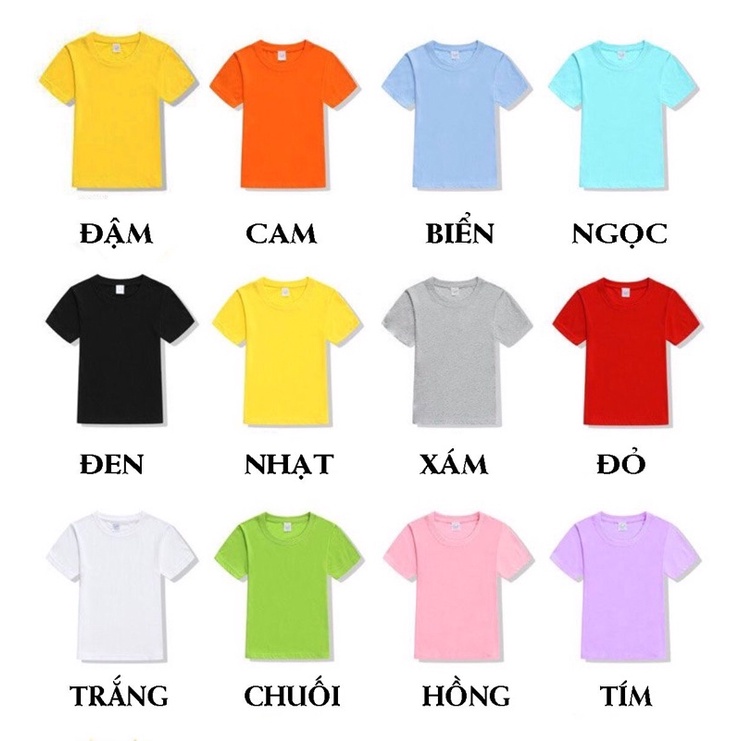 Áo Thun Trơn Nhiều Màu Nam Nữ Vải Cotton Dày Mềm Mịn Không Xù Lông