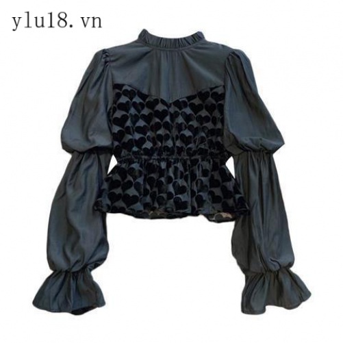 Áo Sơ Mi Tay Phồng Phong Cách Phương Tây Retro Thời Trang Mùa Thu Mới 2021 Dành Cho Nữ