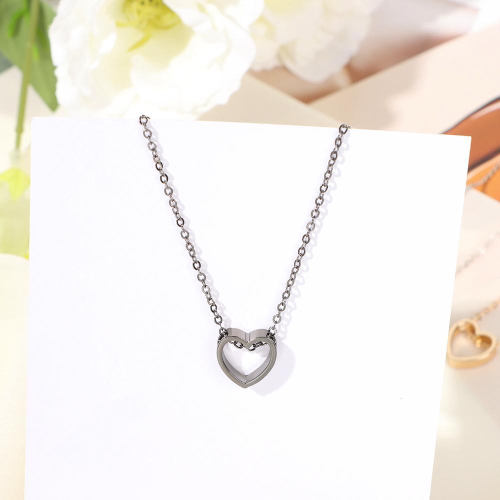 Dây Chuyền Choker Bằng Thép Không Gỉ Mặt Trái Tim Thời Trang Cho Nữ