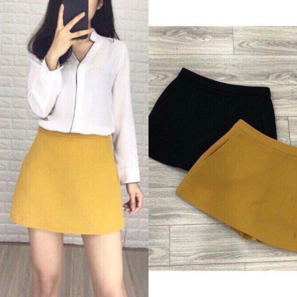 Quần váy chữ A vải tuyết mưa 2 màu Đen - Vàng | BigBuy360 - bigbuy360.vn