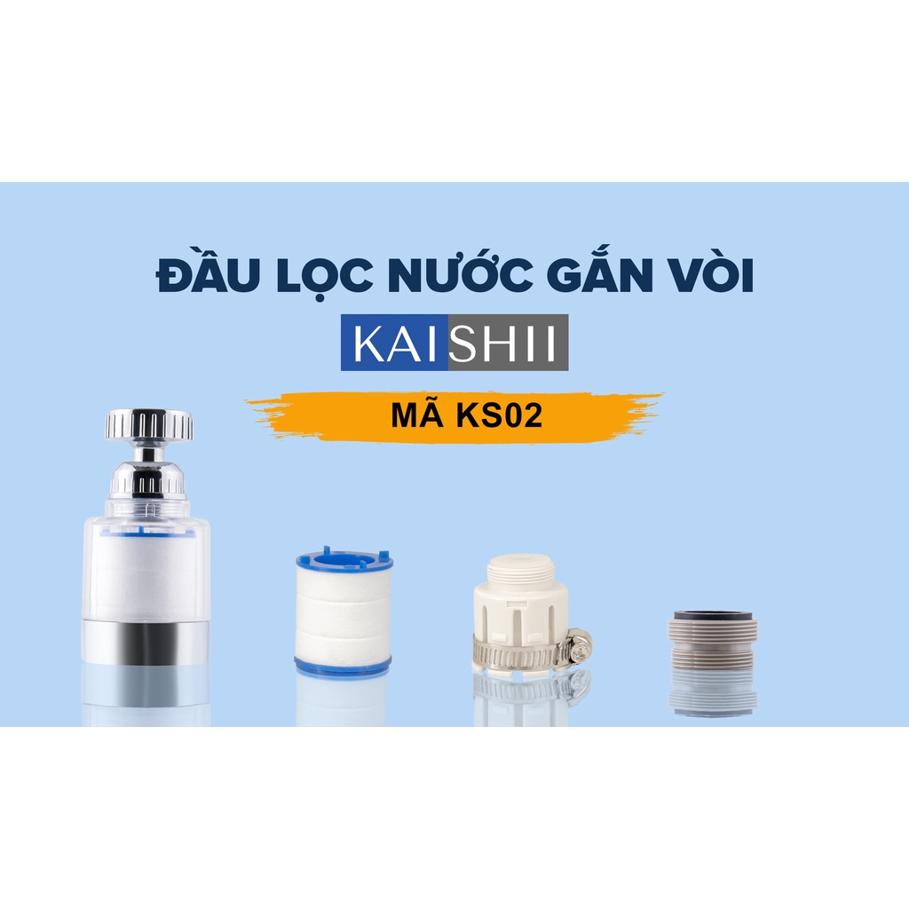 Bộ vòi lọc nước Kaishii Ks02 và Combo 5 lõi lọc( tặng 1 lõi)