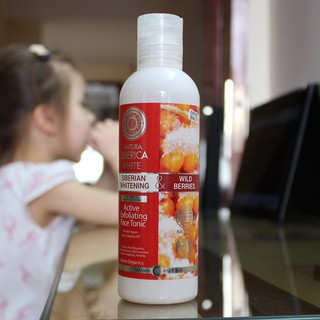 [Còn hàng] Toner nước hoa hồng tẩy tế bào chết mặt làm trắng da Natura Siberica White, 200ml