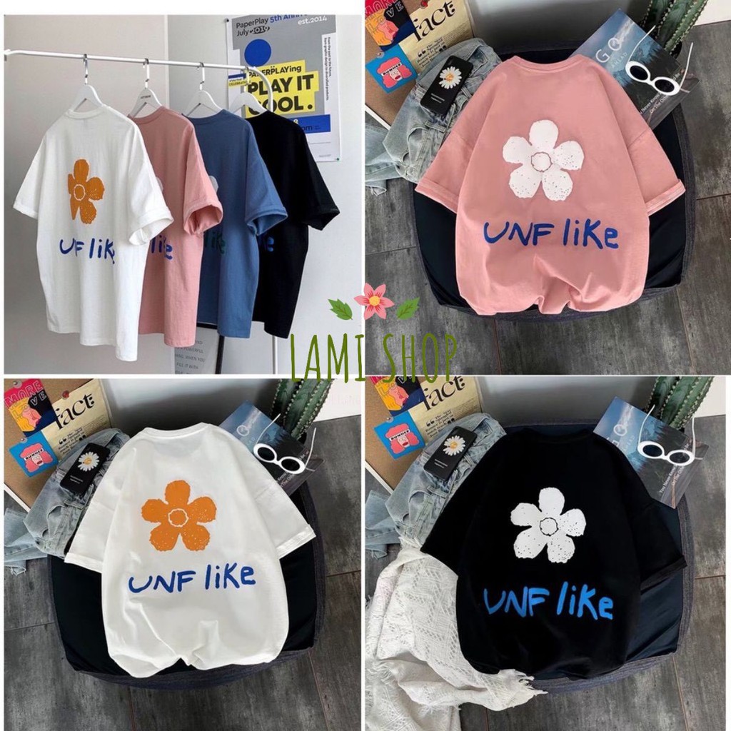 Áo phông Nam Nữ Tay Lỡ Form Rộng Bông Hoa UNF LIKE