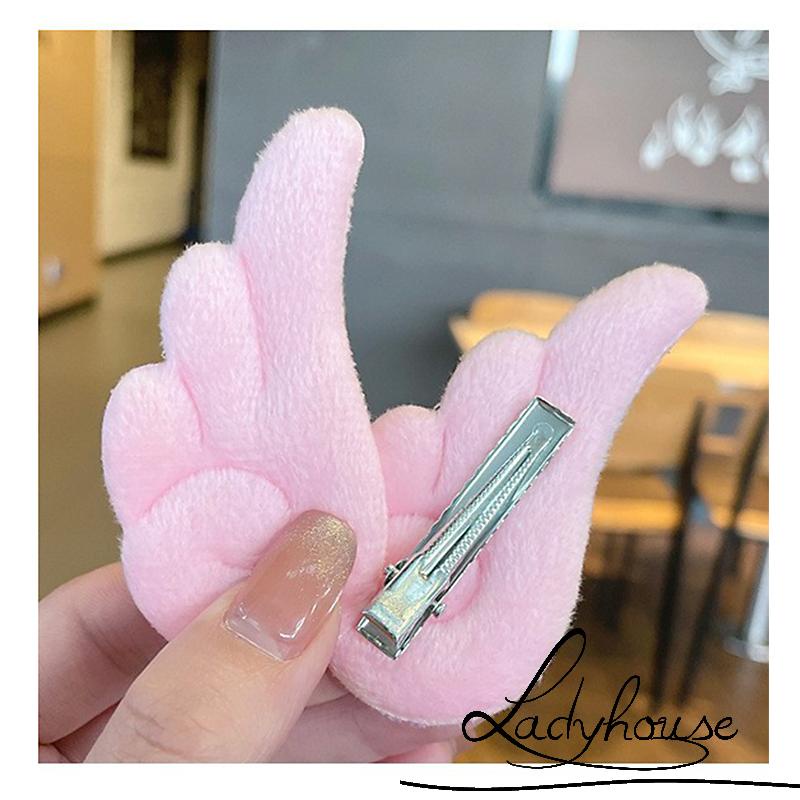 Kẹp Tóc Trang Trí Cánh Thiên Thần Hoạt Hình Bằng Vải Bông Cho Nữ