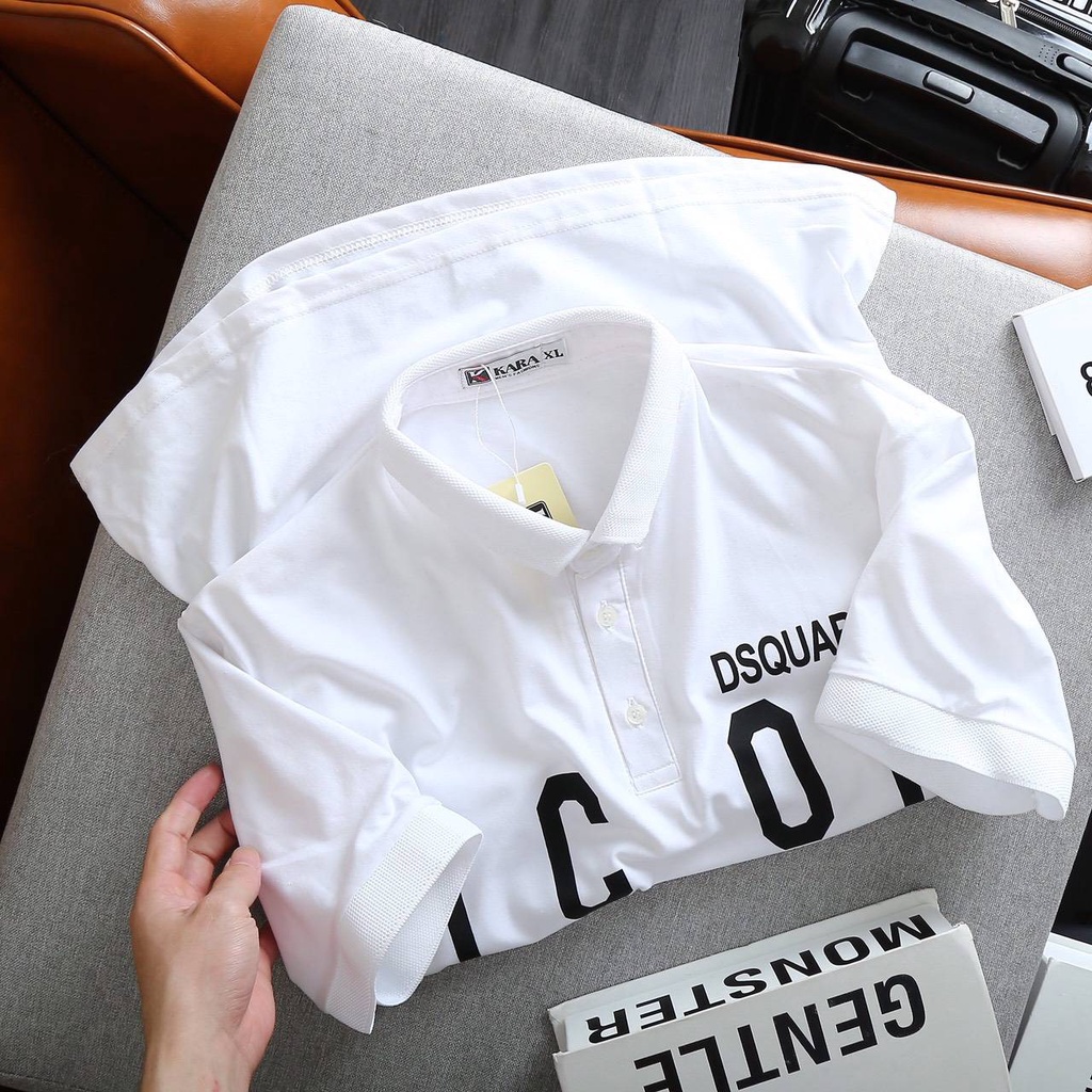 Áo Polo, áo thun nam cao cấp cổ bẻ phối chữ to UP SIZE XXL 74kg  form ôm dáng chuẩn đẹp chất thun lạnh cotton thoáng mát | BigBuy360 - bigbuy360.vn