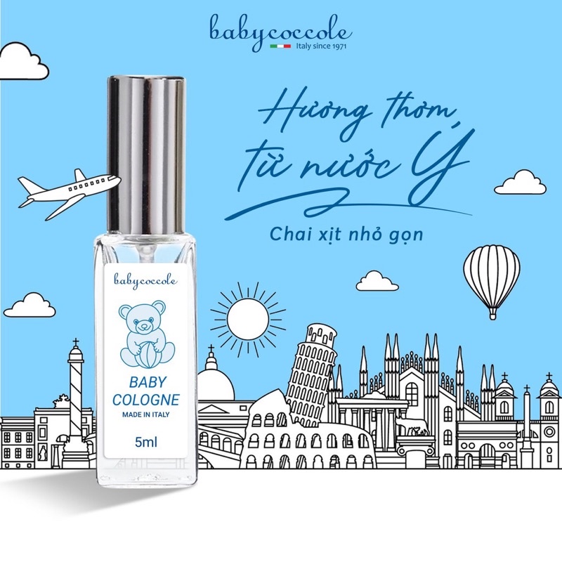 Nước hoa cho bé Babycoccole 0M+ an toàn cho trẻ sơ sinh & em bé chiết xuất hoa sen 5ml chính hãng