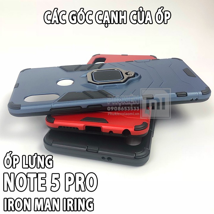 Ốp lưng dùng cho máy Xiaomi Note 5/ Note 5 Pro iRON - MAN IRING Nhựa PC cứng viền dẻo chống sốc - Đen