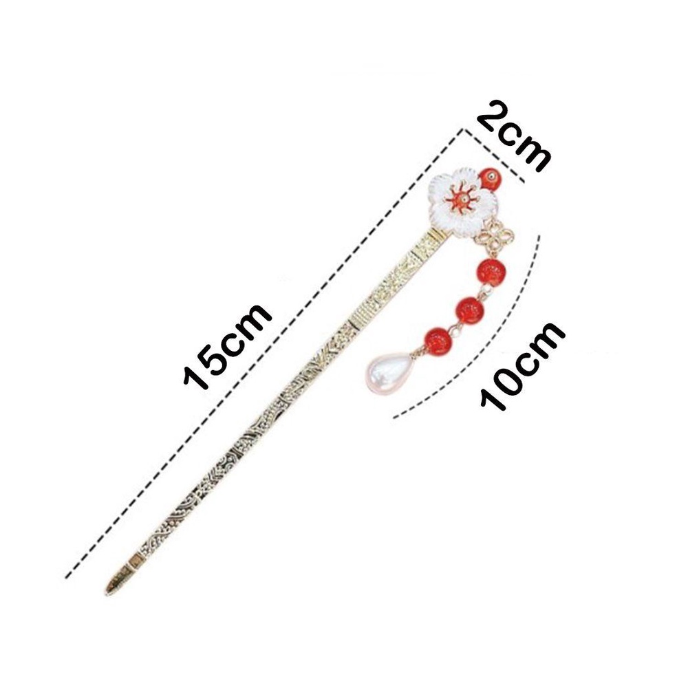 Trâm Cài Tóc Tua Rua Dài Bằng Kim Loại Hình Hoa Phong Cách Hanfu Cổ Điển Sáng Tạo Cho Nữ