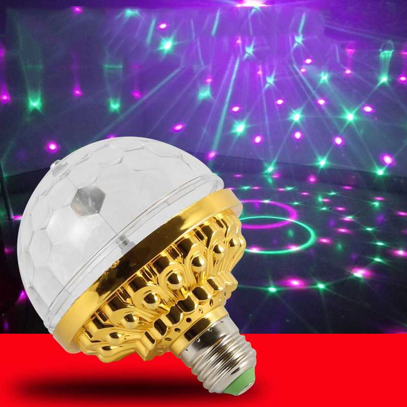 Đèn Led Nháy Chớp 7 Màu 5 Chế Độ E27 Tự Xoay Đui Tròn Cao Cấp