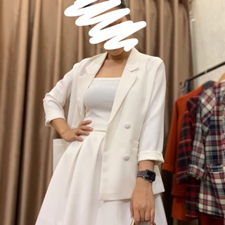 Set blazer chân váy xoè dài các màu