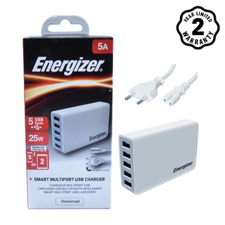 Sạc Energizer 5 cổng USB 25W EU (Trắng) USA5CEUCWH5