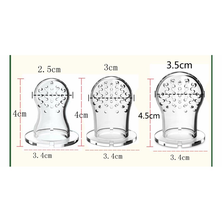 Túi nhai  silicone đầu dẹp ăn dặm chống hóc cho bé