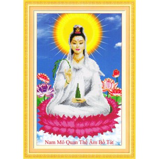 Tranh Thêu Chữ Thập 3D Nam Mô Quan Thế Âm Bồ Tát EVA8059 (KHÁCH TỰ THÊU) KT:35X48CM