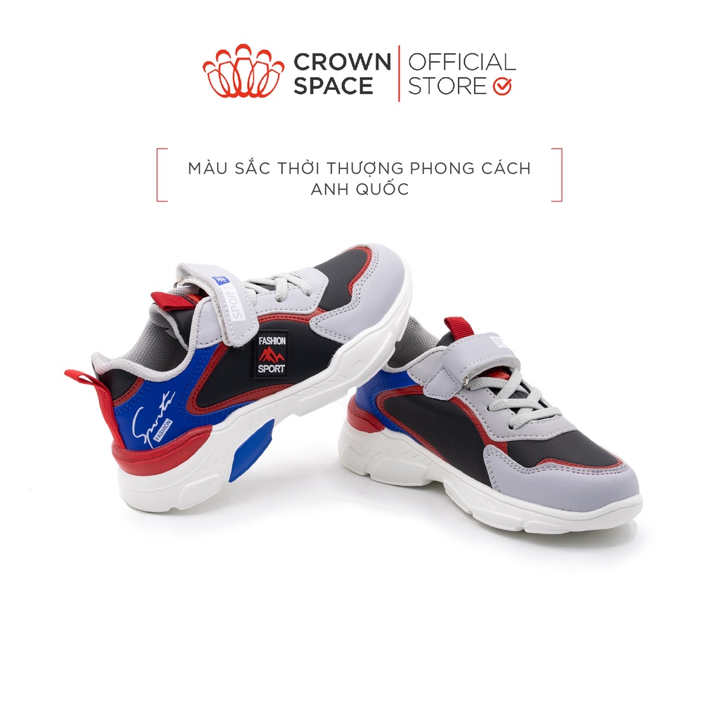 Giày Thể Thao Sneaker Bé Trai Đi Học Đi Chơi Crown Space Cao Cấp CRUK8030 Nhẹ Êm, Chống Hôi Chân Size 30 đến 39