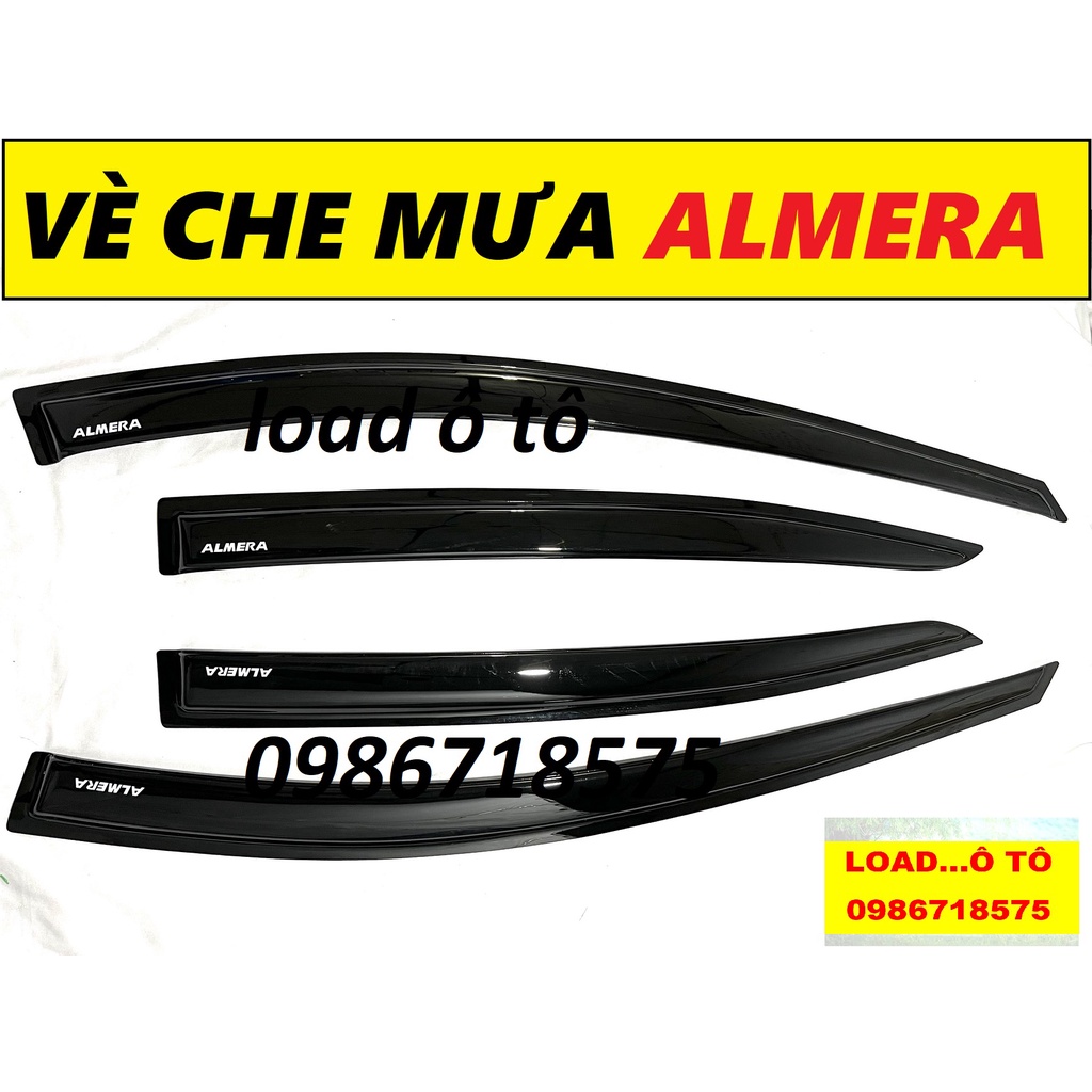 Vè Che Mưa NISSAN Almera 2023-2021 Mẫu Vè Đen Thái Cao Cấp
