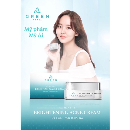 Kem Ngăn Ngừa mụn Green Korea Brightening Acne Cream 20g