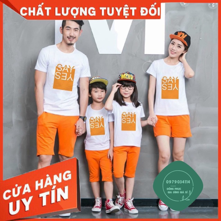Đồng phục gia đình 3/4/5 người nguyên set áo quần đi biển du lịch nổi bật thun mềm mịn GD0014T Áo thun giá sỉ