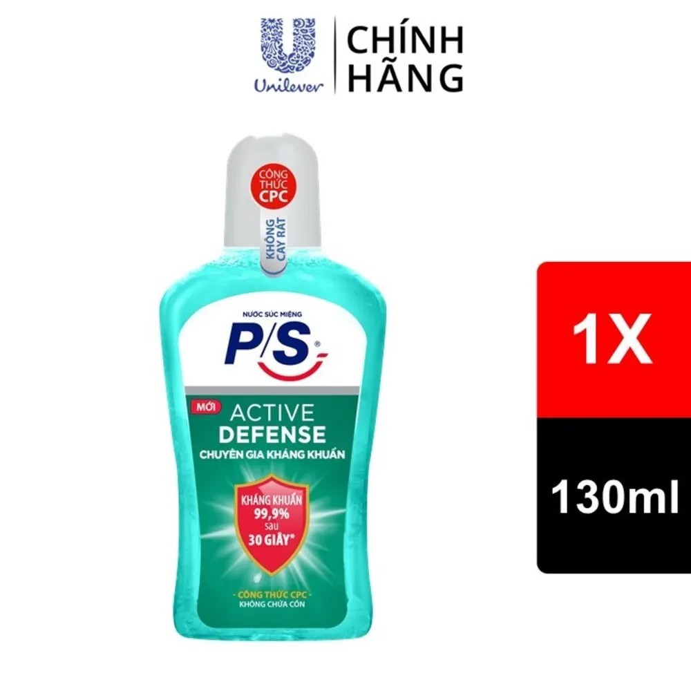 [HB GIFT] Nước súc miệng P/S Active Defense 130ml