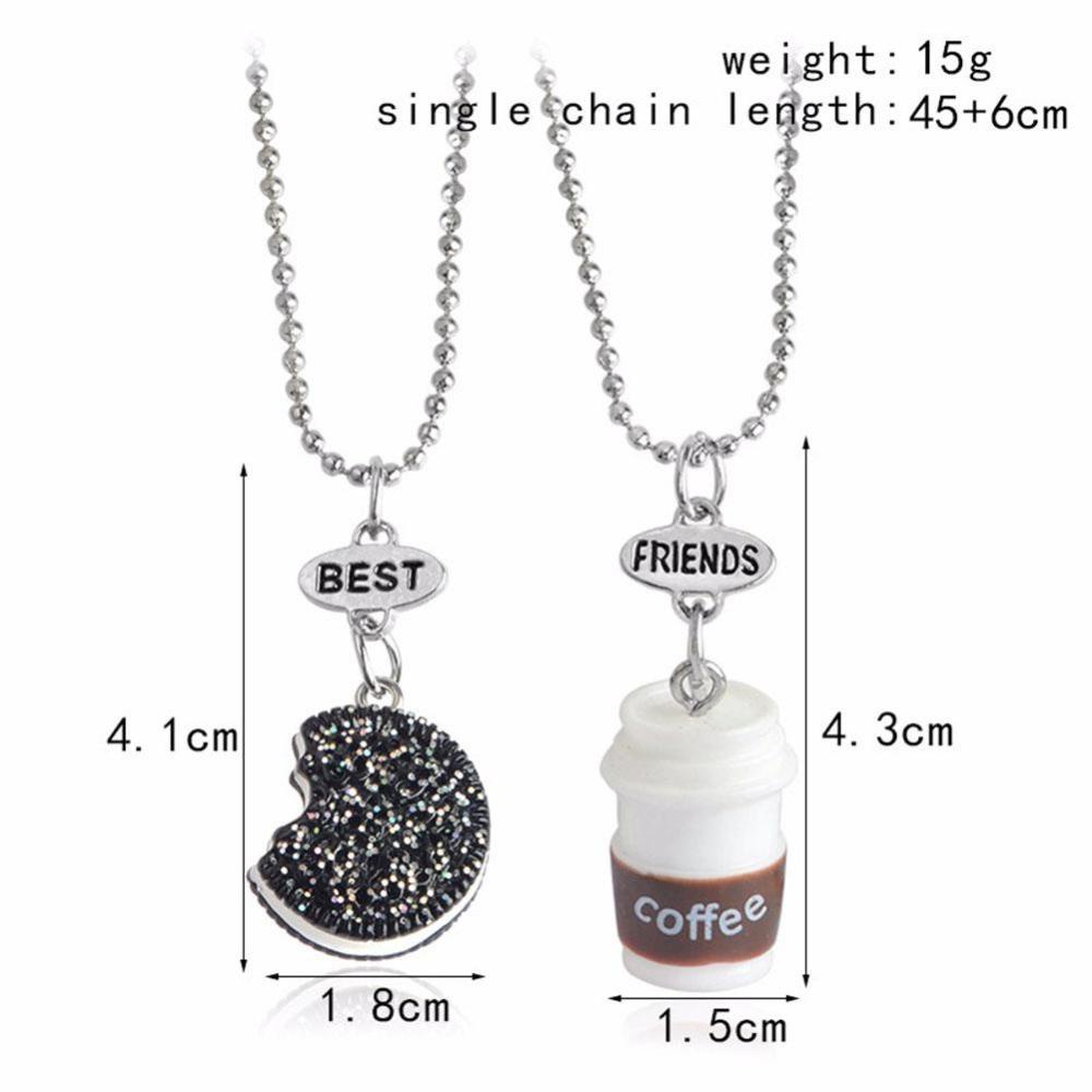 Bộ 2 Vòng cổ Tình Bạn Mặt Bánh Quy Và Cà Phê Mini S6Z7