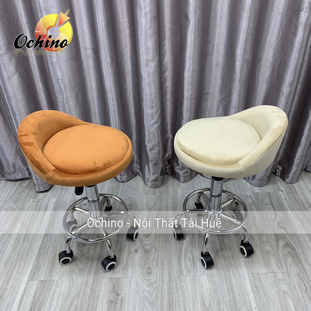 Ghế Spa, Ghế Trang Điểm Xoay Nâng Hạ Điều Chỉnh Độ Cao Thấp Từ 40-55Cm Mẫu Tựa Thấp Sang Chảnh (Ảnh Thật)