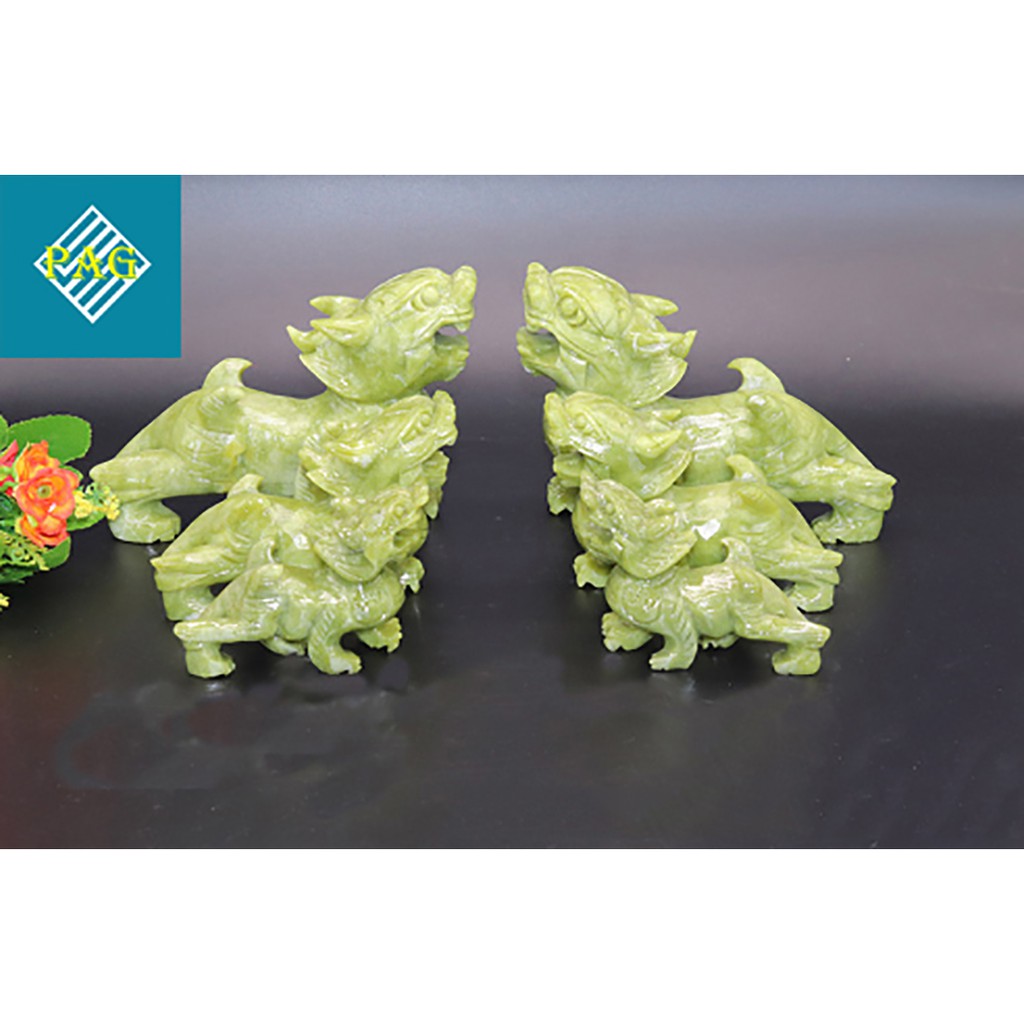 CẶP TỲ HƯU ĐÁ LAM NGỌC 14cm