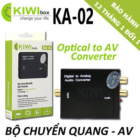 Bộ chuyển đổi âm thanh optical audio Kiwi KA–02 | Bộ chuyển quang tiếng to chính hãng Kiwibox chất lượng cao