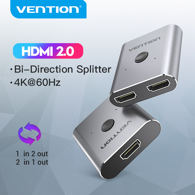 VENTION Công Tắc HDMI 4K 2 Cổng 1 Trong 2 Ra 2 Trong 1 Cho TV Máy Chiếu