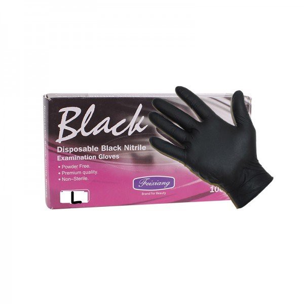 Găng Tay Cao Su Đen Phun Xăm Thẩm Mỹ Giành Riêng Cho Nam Giới Size L Hộp 50 Cái