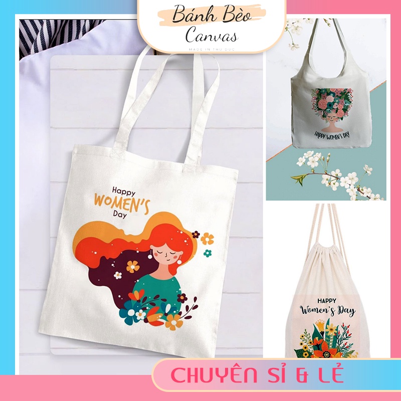 Túi tote vải canvas HAPPY WONMAN'S DAY